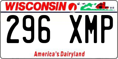 WI license plate 296XMP