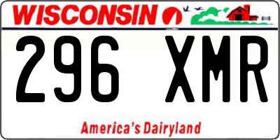 WI license plate 296XMR