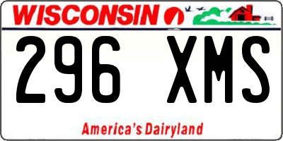 WI license plate 296XMS