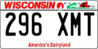 WI license plate 296XMT