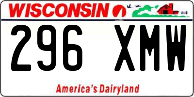 WI license plate 296XMW