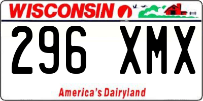 WI license plate 296XMX