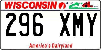 WI license plate 296XMY