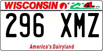 WI license plate 296XMZ