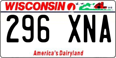 WI license plate 296XNA