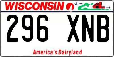 WI license plate 296XNB