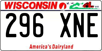 WI license plate 296XNE
