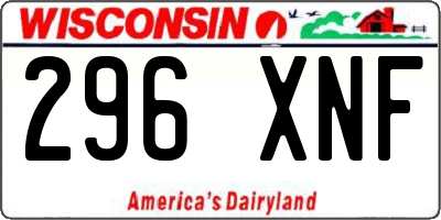 WI license plate 296XNF