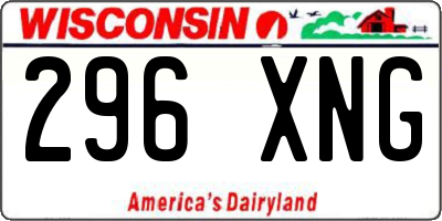 WI license plate 296XNG