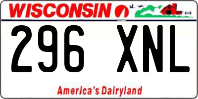 WI license plate 296XNL