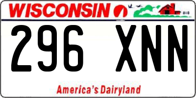 WI license plate 296XNN