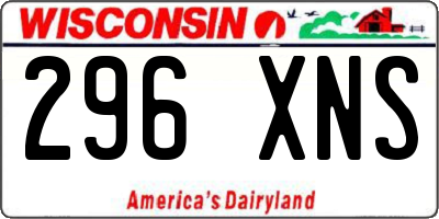 WI license plate 296XNS