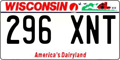 WI license plate 296XNT