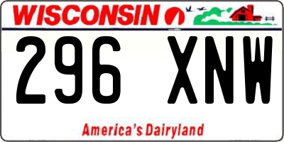 WI license plate 296XNW
