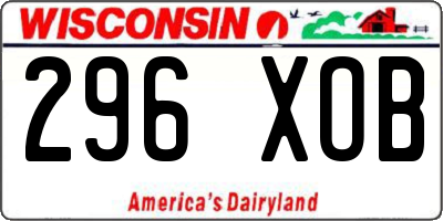 WI license plate 296XOB