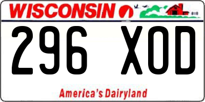 WI license plate 296XOD