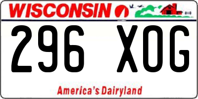 WI license plate 296XOG