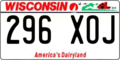 WI license plate 296XOJ