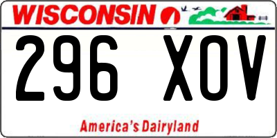 WI license plate 296XOV
