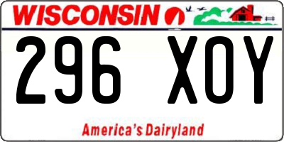 WI license plate 296XOY