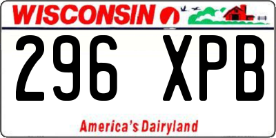 WI license plate 296XPB