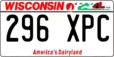 WI license plate 296XPC