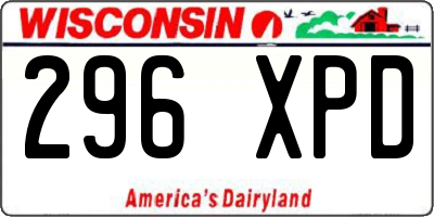 WI license plate 296XPD