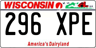 WI license plate 296XPE