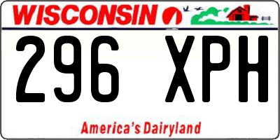 WI license plate 296XPH