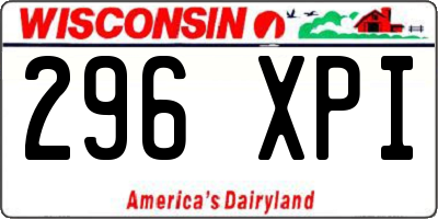 WI license plate 296XPI