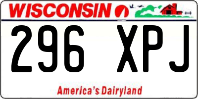 WI license plate 296XPJ
