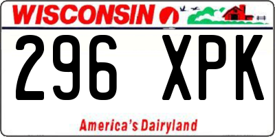 WI license plate 296XPK