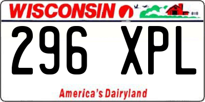 WI license plate 296XPL