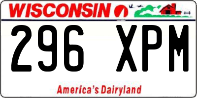 WI license plate 296XPM