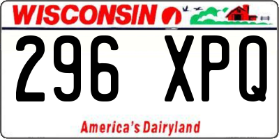 WI license plate 296XPQ