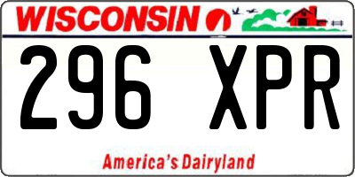 WI license plate 296XPR