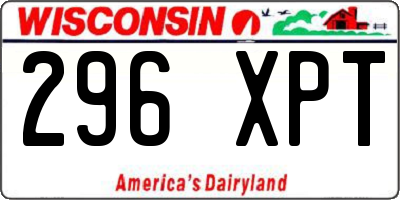 WI license plate 296XPT