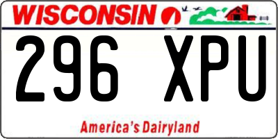 WI license plate 296XPU