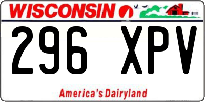 WI license plate 296XPV
