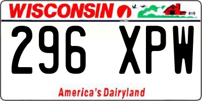 WI license plate 296XPW