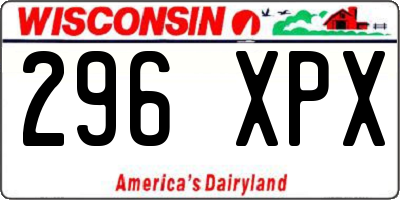 WI license plate 296XPX