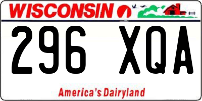 WI license plate 296XQA