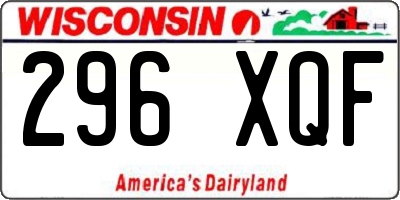 WI license plate 296XQF