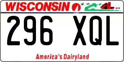 WI license plate 296XQL
