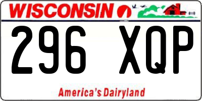 WI license plate 296XQP