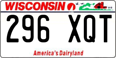 WI license plate 296XQT