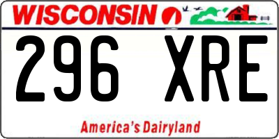 WI license plate 296XRE