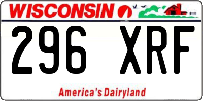 WI license plate 296XRF
