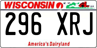 WI license plate 296XRJ