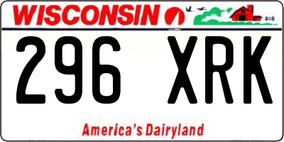 WI license plate 296XRK
